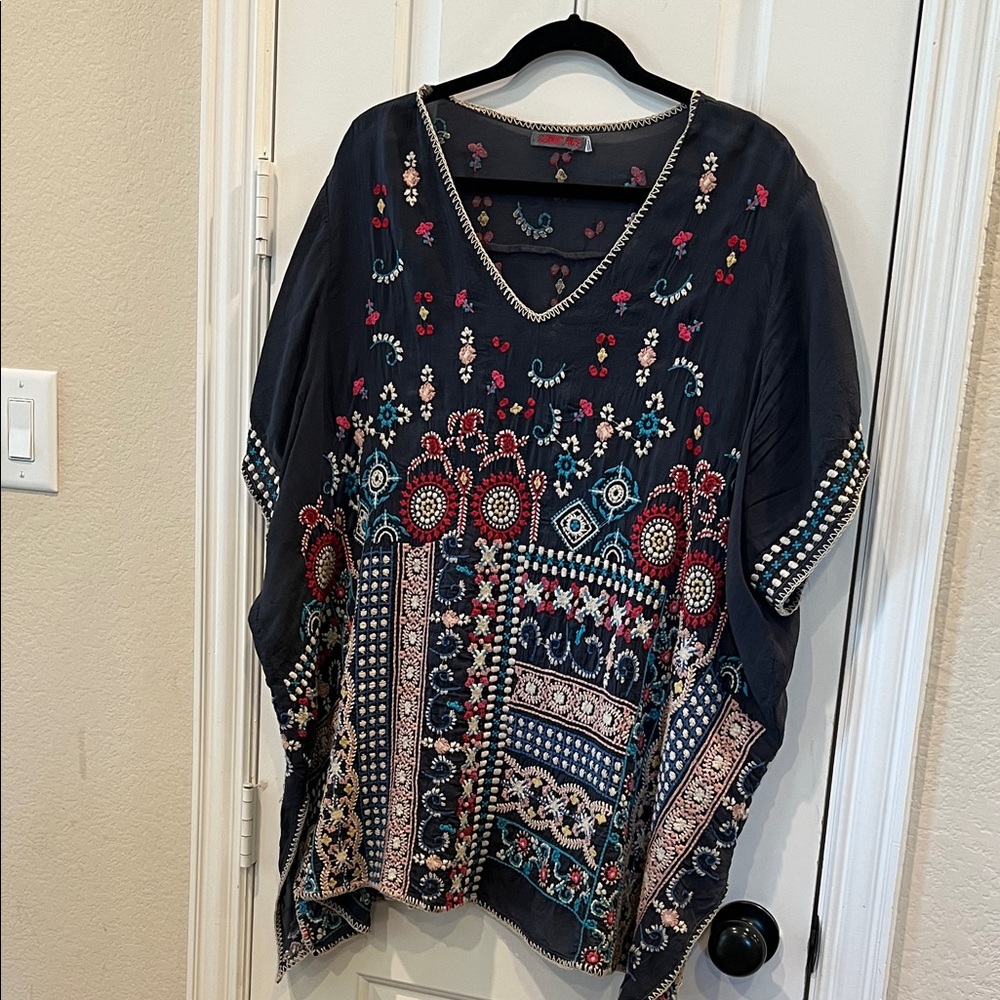 Johnny Was Multicolor Embroidered Blouse